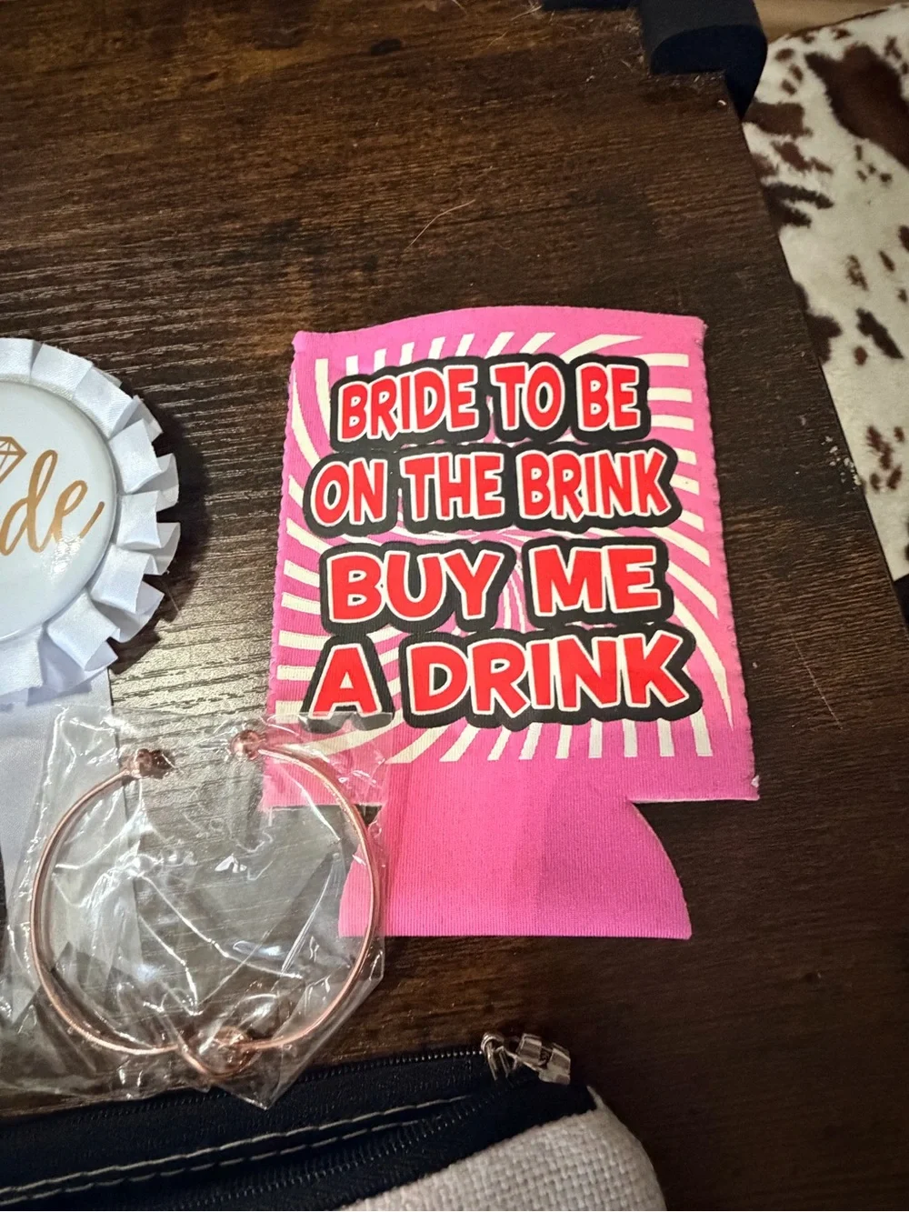 Bridal Party Accessory Set - Pink and White 